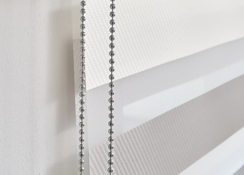 Doppelrollo transparent weiß und grau gestreift