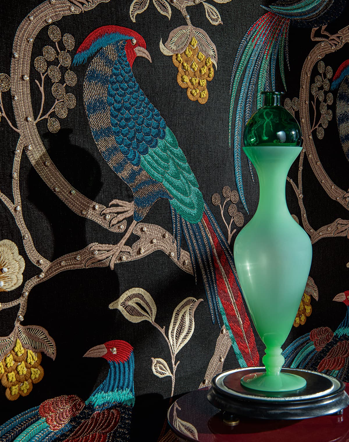 Wandbespannung mit asiatischem Muster