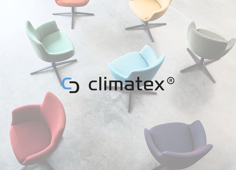 Eine Aufnahme von Climatex und dem Logo.