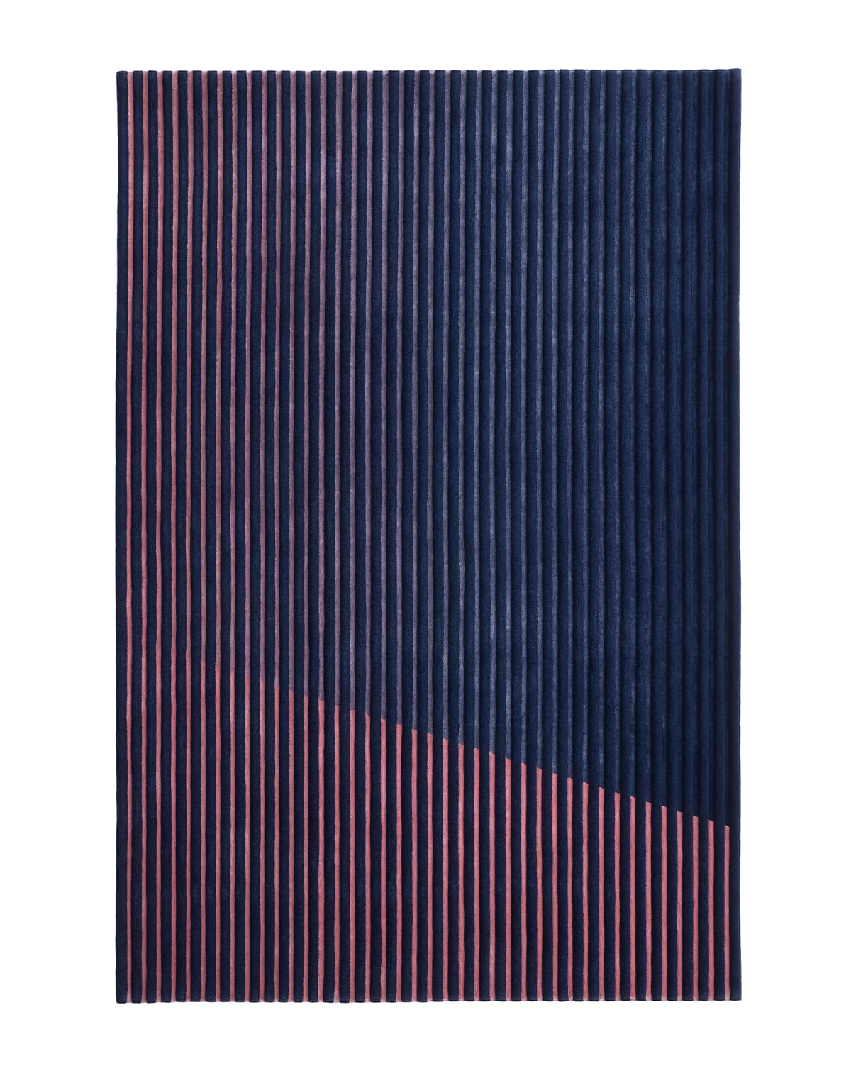Teppich blau und pink gestrieft