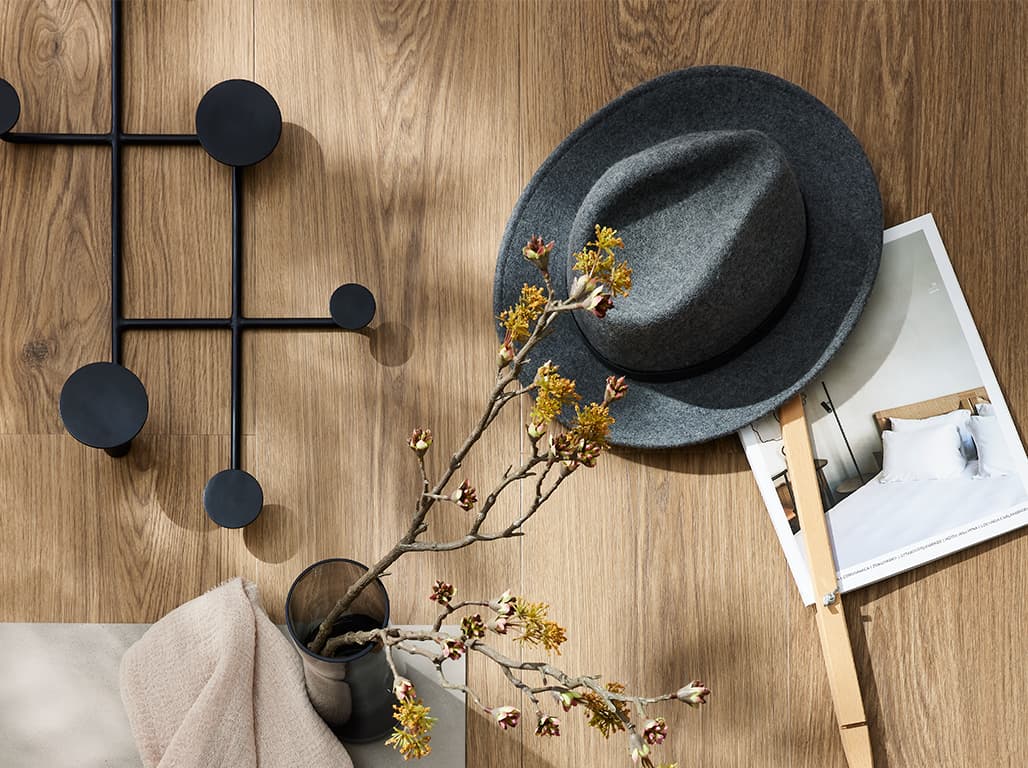 Collage mit Vinylboden in Holzoptik