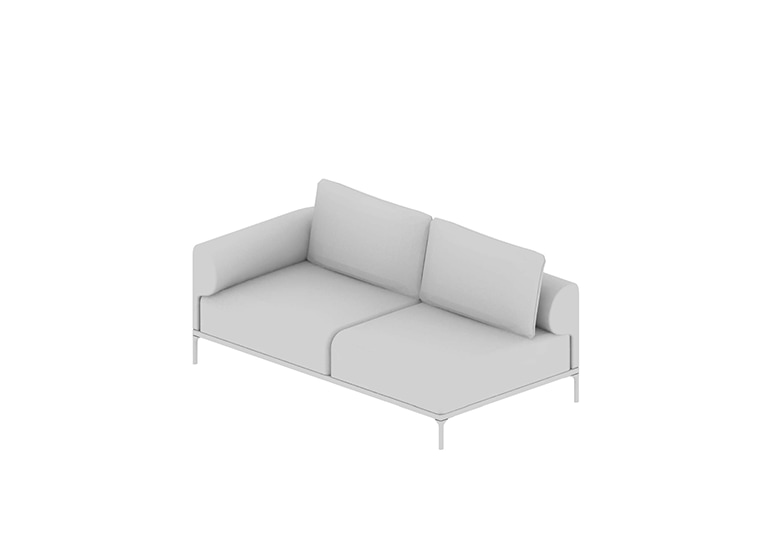 3D-Grafik von einem Abschlusselement fürs Sofa