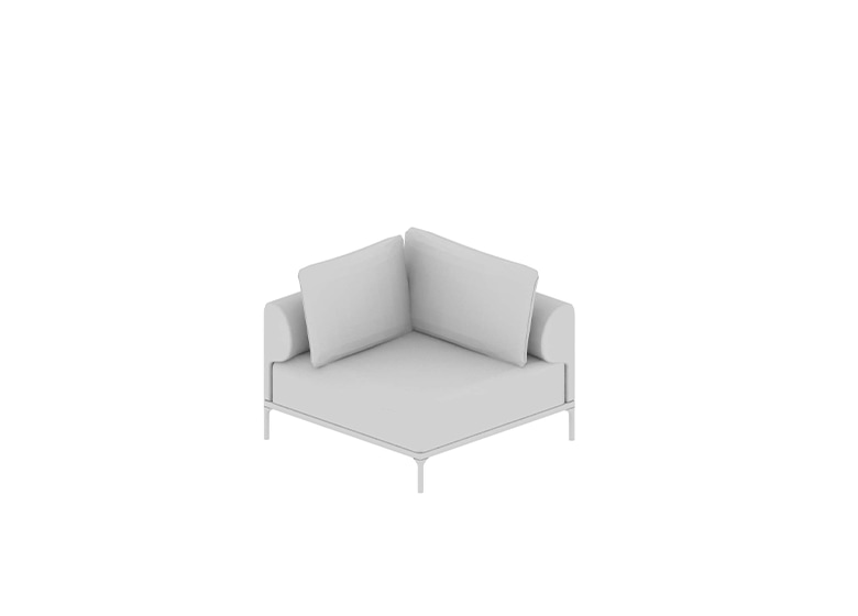 3D-Grafik von einem Eckteil fürs Sofa
